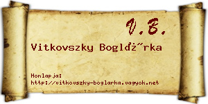 Vitkovszky Boglárka névjegykártya
