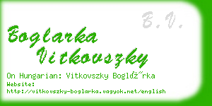 boglarka vitkovszky business card
